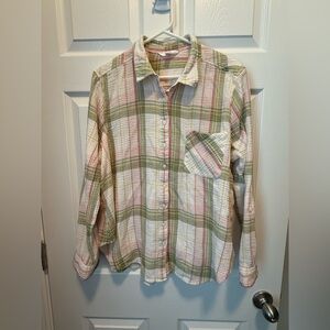 Time and Tru Multicolor Striped Shirt